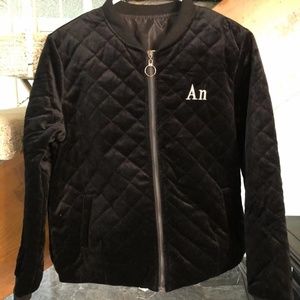 Velvet diamond-plaid jacket